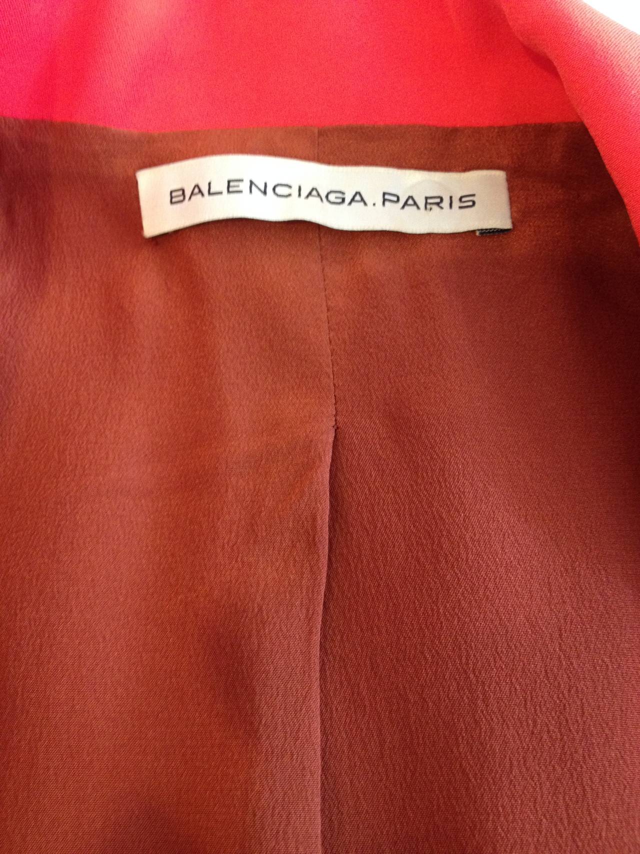 Balenciaga Orange Red Silk Tailored Blazer 1