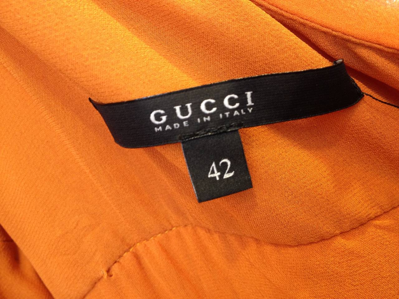 Gucci Orange Chiffon Tiered Gown 4