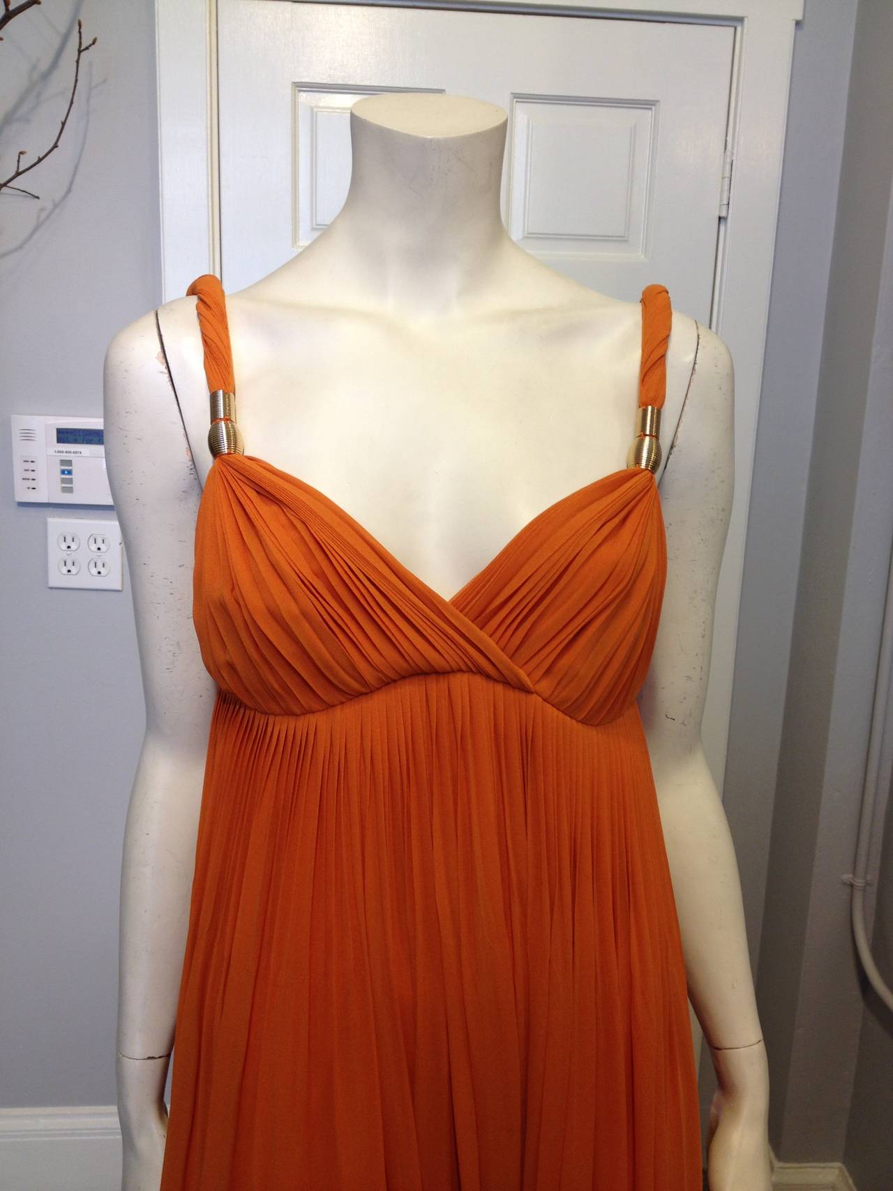 Gucci Orange Chiffon Tiered Gown 2
