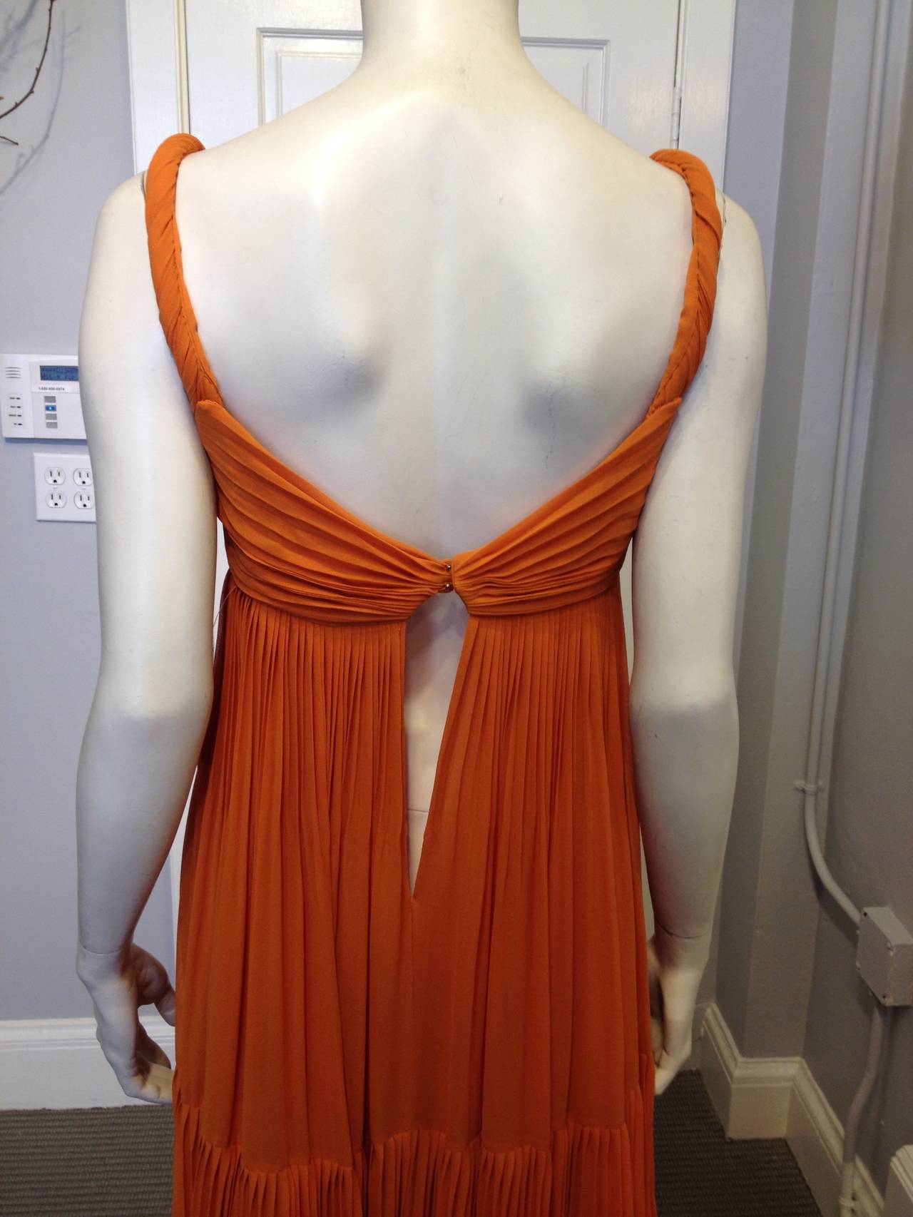 Gucci Orange Chiffon Tiered Gown
