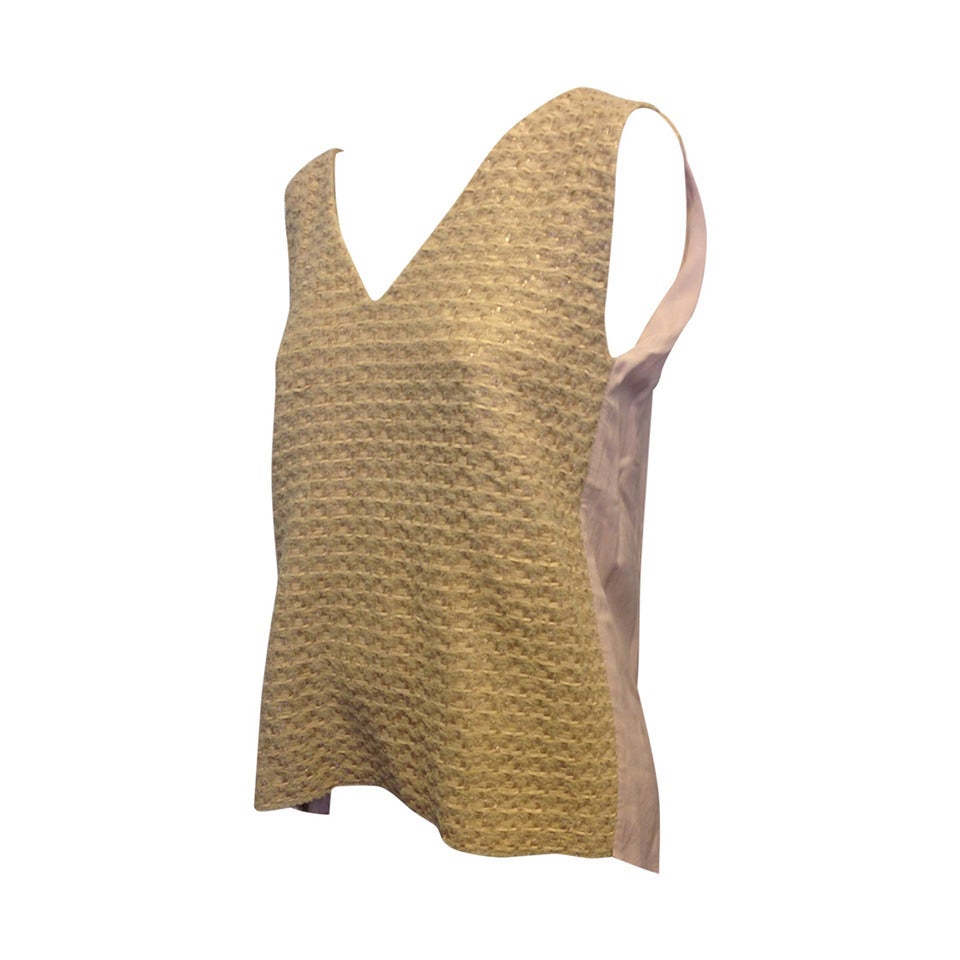 Marni Tan and Pink Woven Sleeveless Top