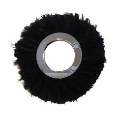 Louis Vuitton Silver Cuff with Black Feathers