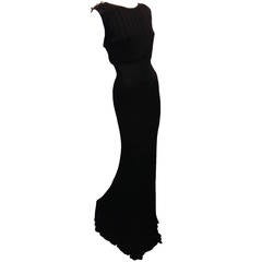 Chanel Black Knit Sleeveless Gown