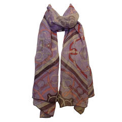 Hermes Lavender Eperon d'Or Chiffon Scarf