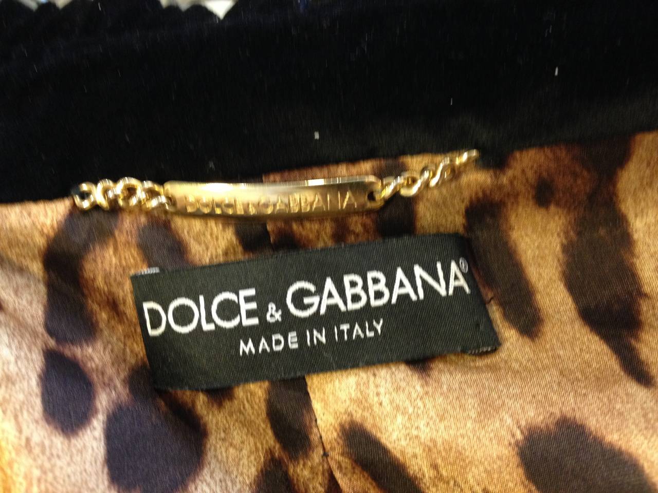Women's Dolce & Gabbana Black Velvet Jacket with Gold Buttons