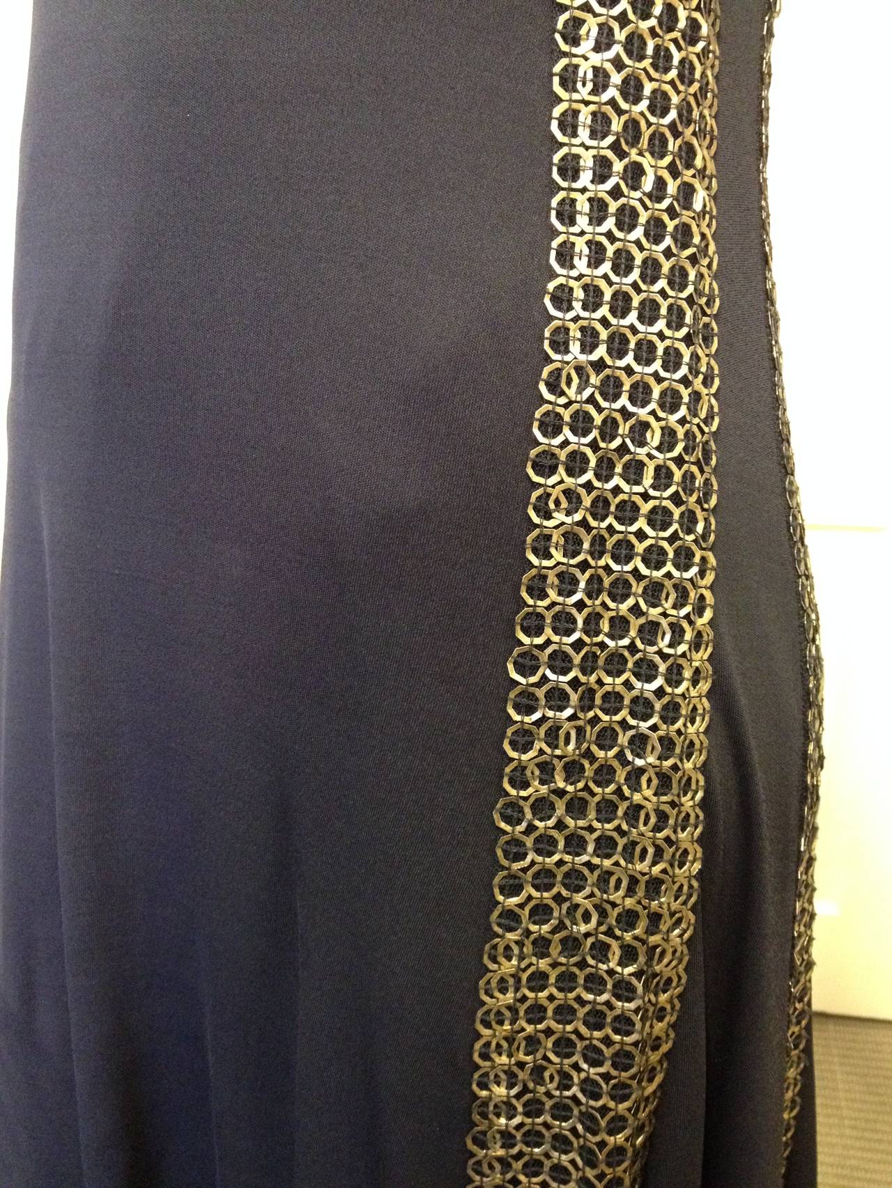 Roberto Cavalli Navy Gown with Silver Rings 2