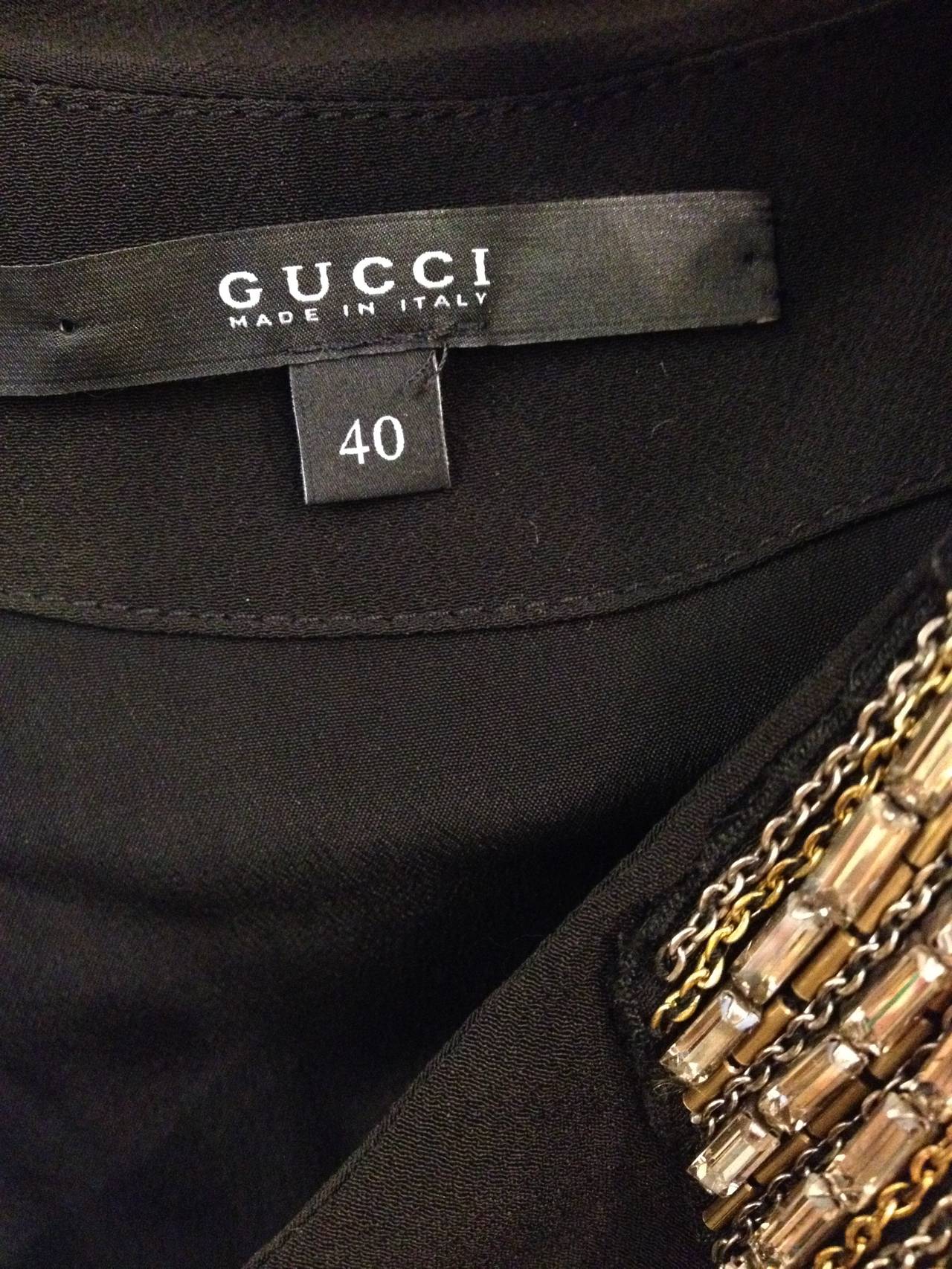 Gucci Black and Cream Rhinestone Dress 3