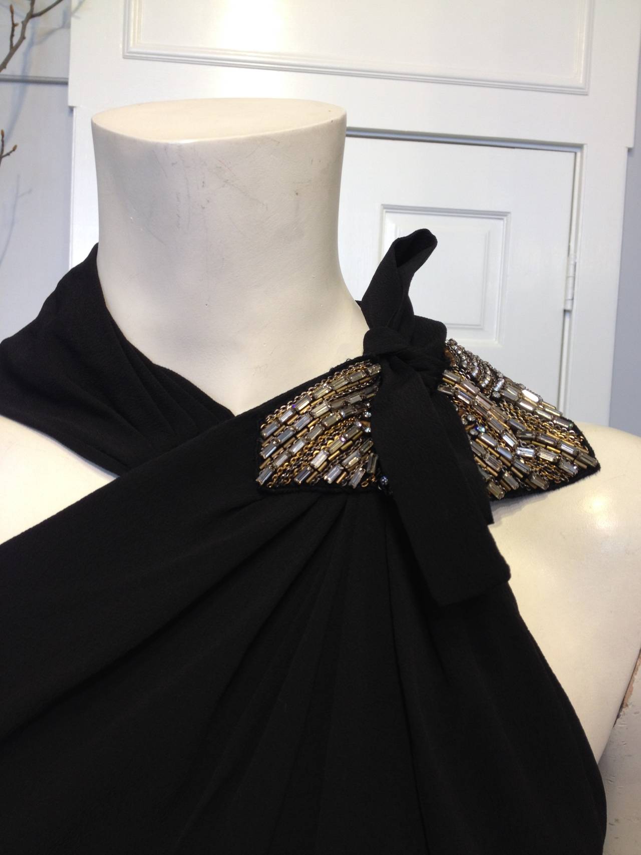 Gucci Black and Cream Rhinestone Dress In Excellent Condition In San Francisco, CA