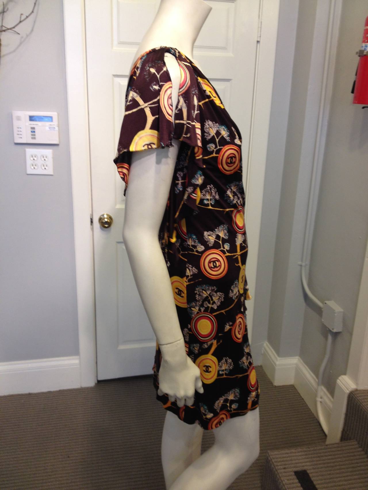 Chanel Plum and Yellow Dress In Excellent Condition In San Francisco, CA