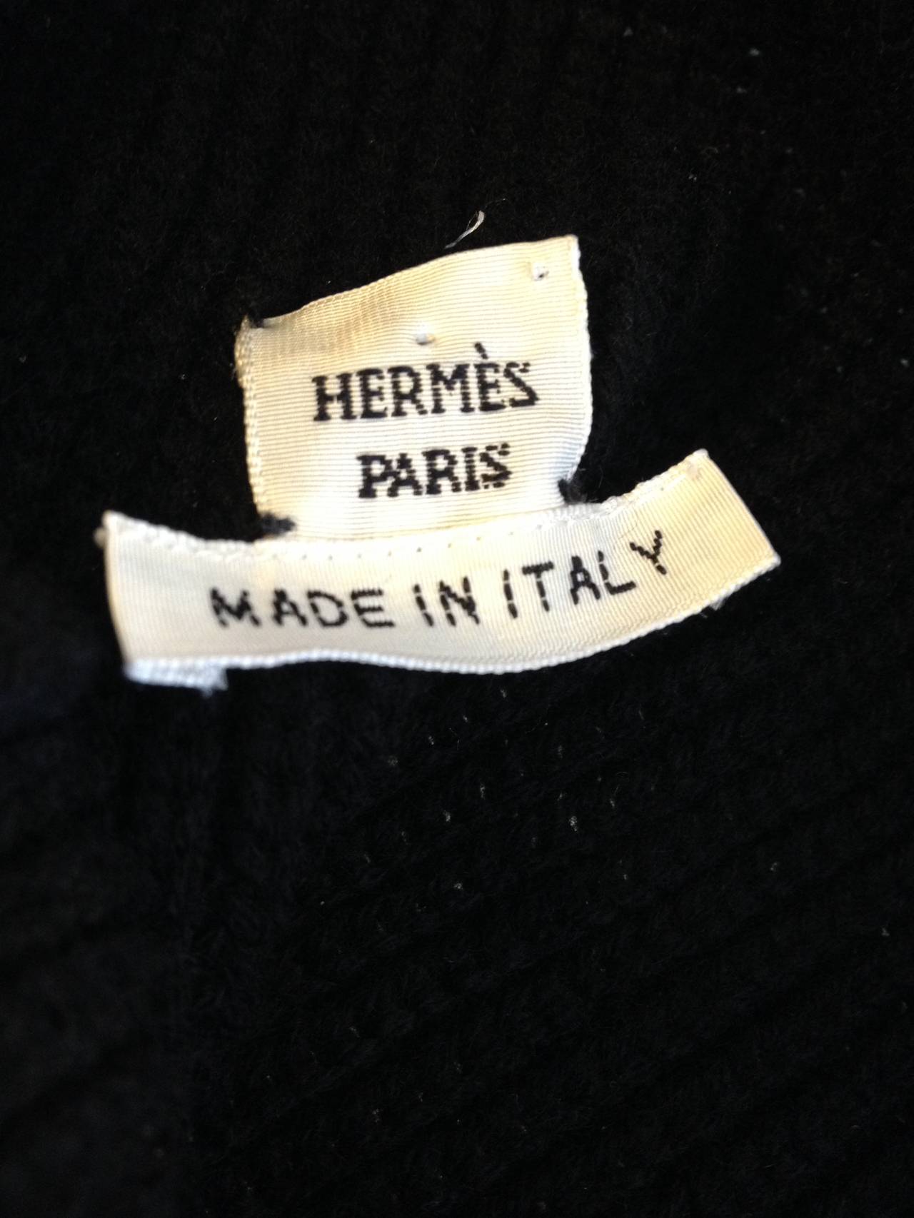 Women's Hermes Black Turtleneck Sweater