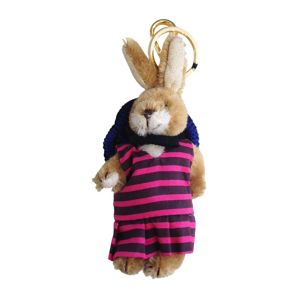 Prada Beige Mohair Bunny Key Charm