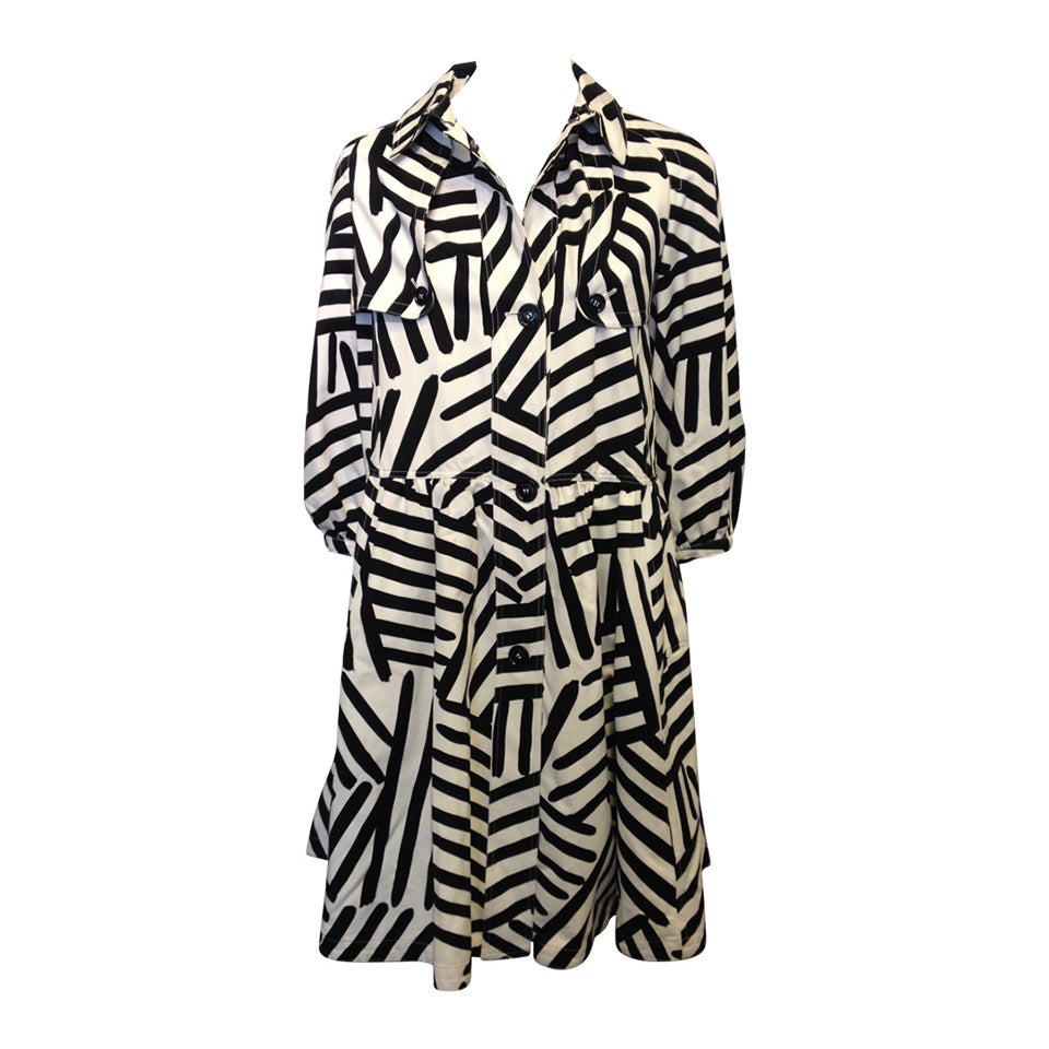 Burberry Black and White Striped Trench Coat at 1stDibs | black and ...