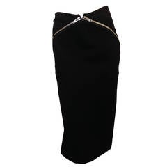 Maison Martin Margiela Black Zippered Pencil Skirt