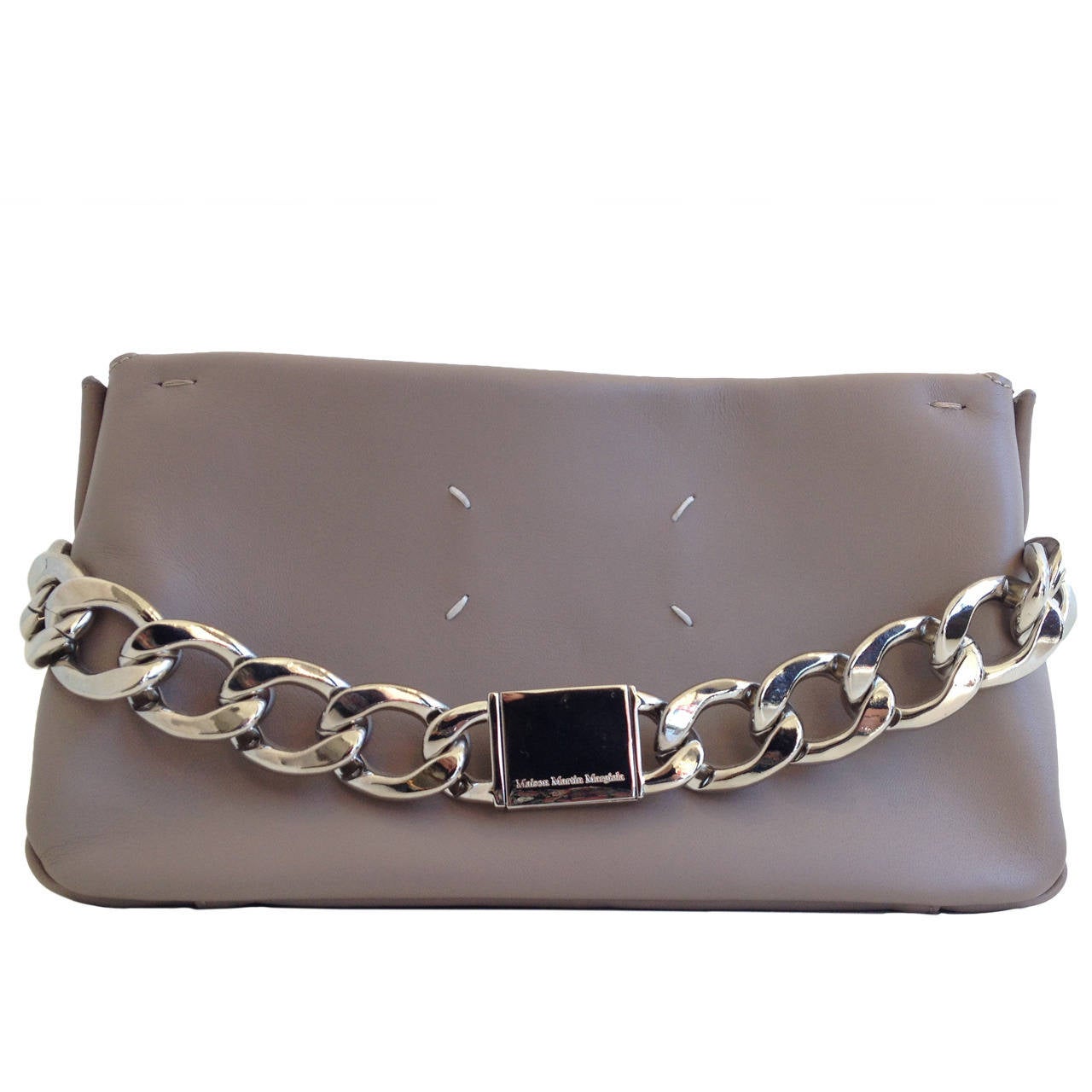 Maison Martin Margiela Mauve Leather Bag with Silver Chain