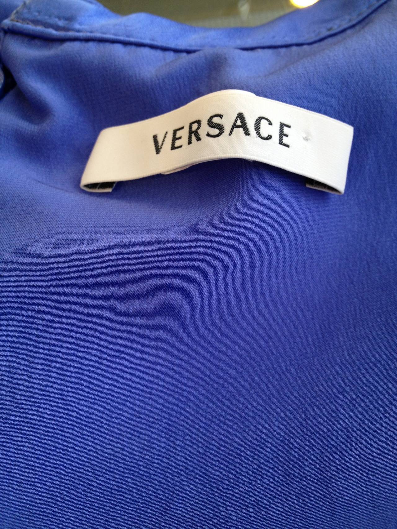 Women's Versace Periwinkle Blue Ruched Dress
