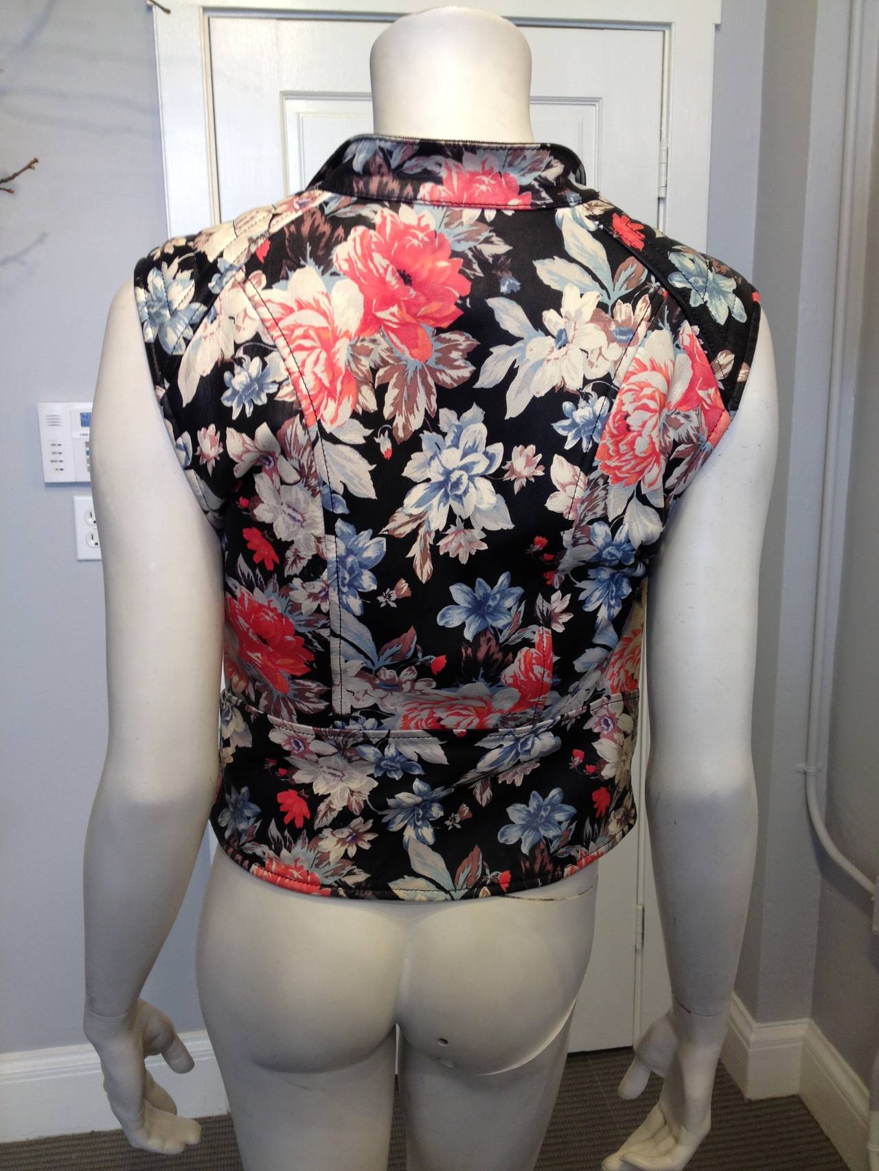 Women's Celine Floral Leather Vest