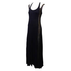 Roberto Cavalli Navy Gown with Silver Rings