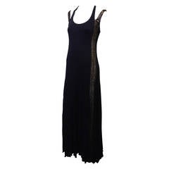 Roberto Cavalli Navy Gown with Silver Rings Roberto Cavalli Navy Gown with Silver Rings