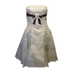 Carolina Herrera White Sparkly Strapless Dress
