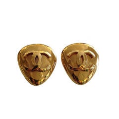 Chanel Gold Double C Earrings