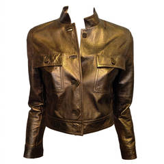 Celine Bronze Metallic Leather Jacket