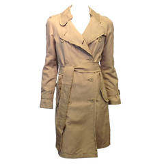 Burberry Tan Raw-Edged Trench Coat
