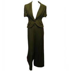 Christian Dior Army Green Pant Suit