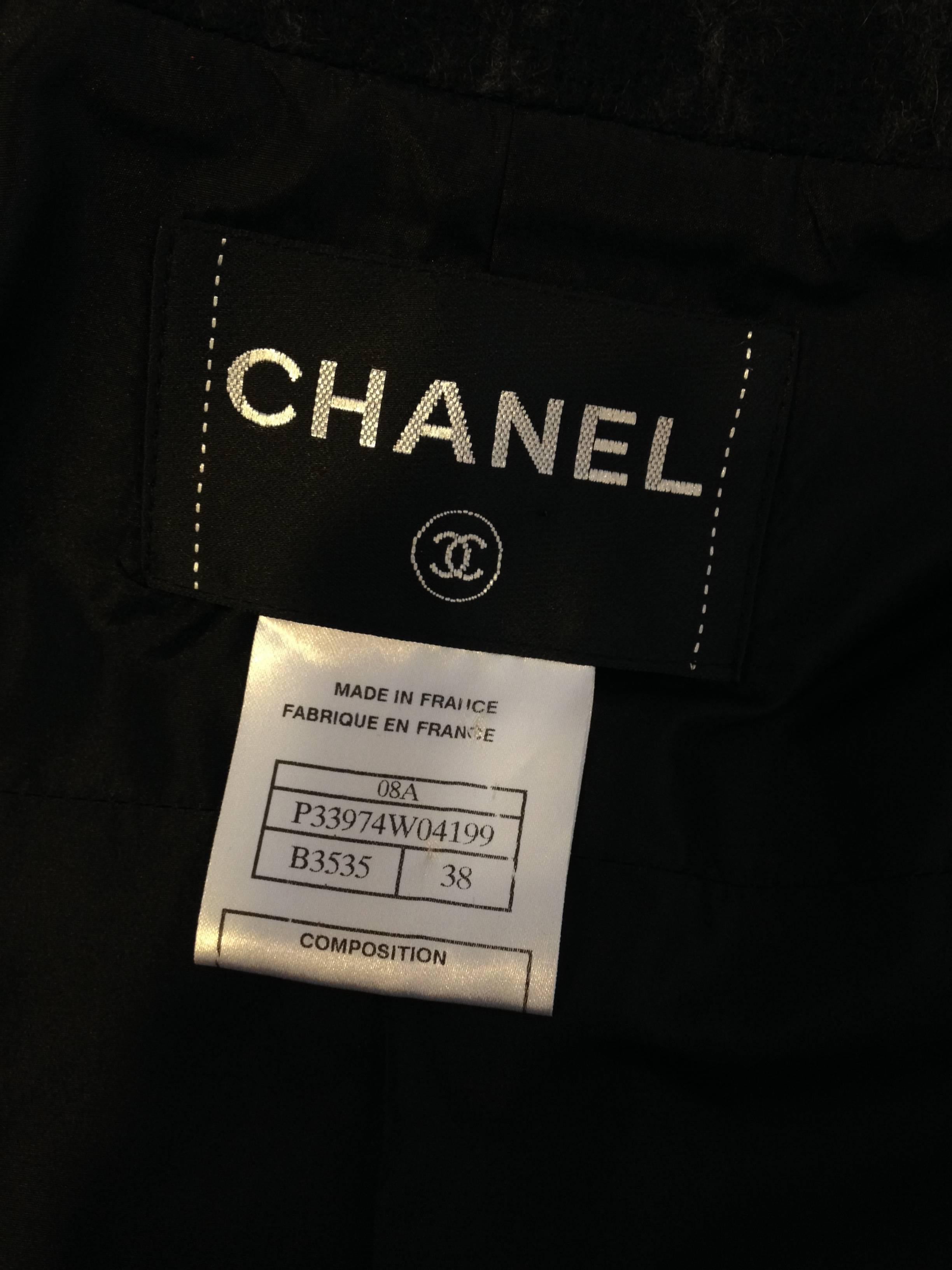 Chanel Charcoal Grey Houndstooth Coat 4