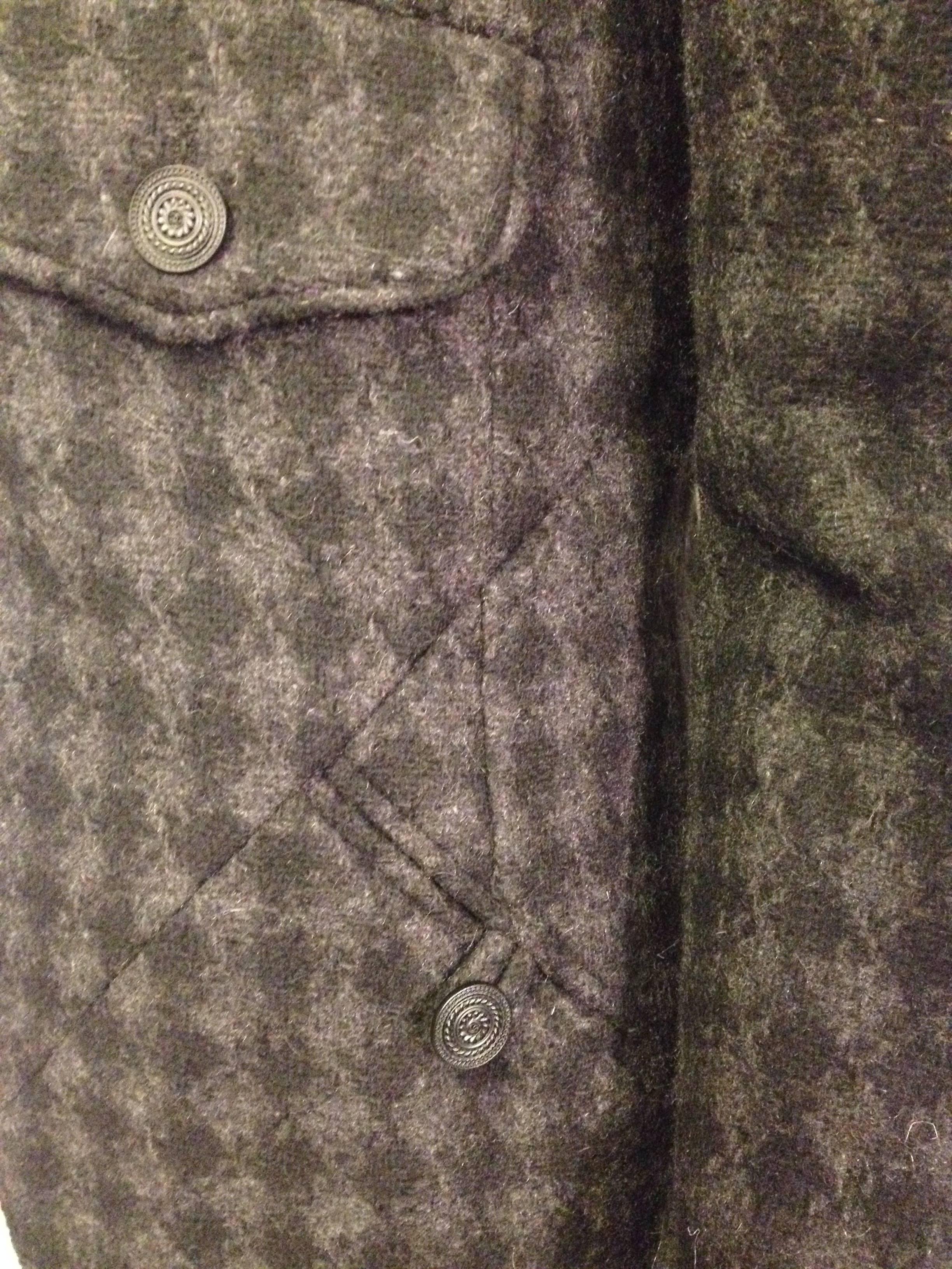 Women's Chanel Charcoal Grey Houndstooth Coat