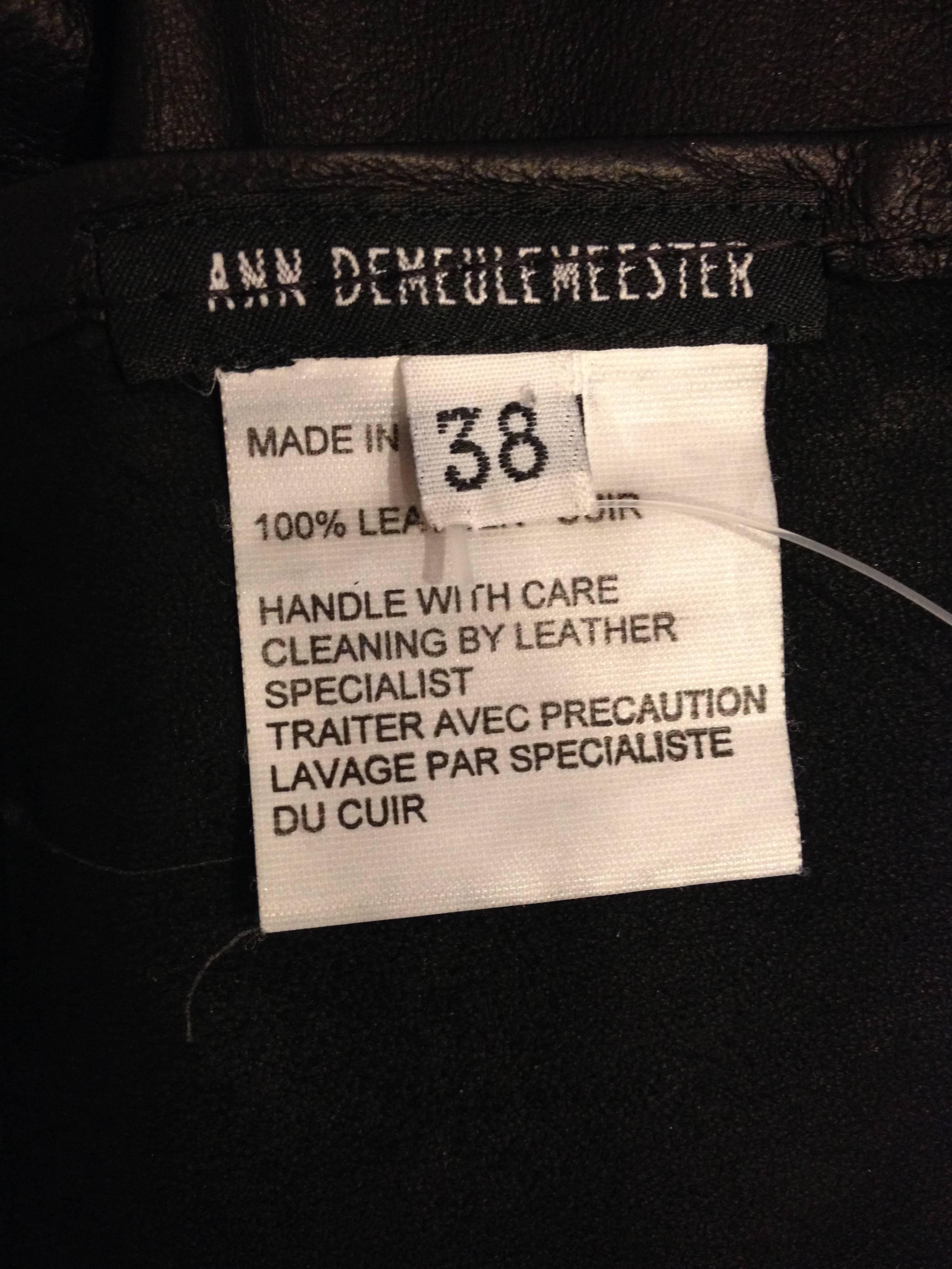 Ann Demeulemeester Black Leather Wrap Skirt 2