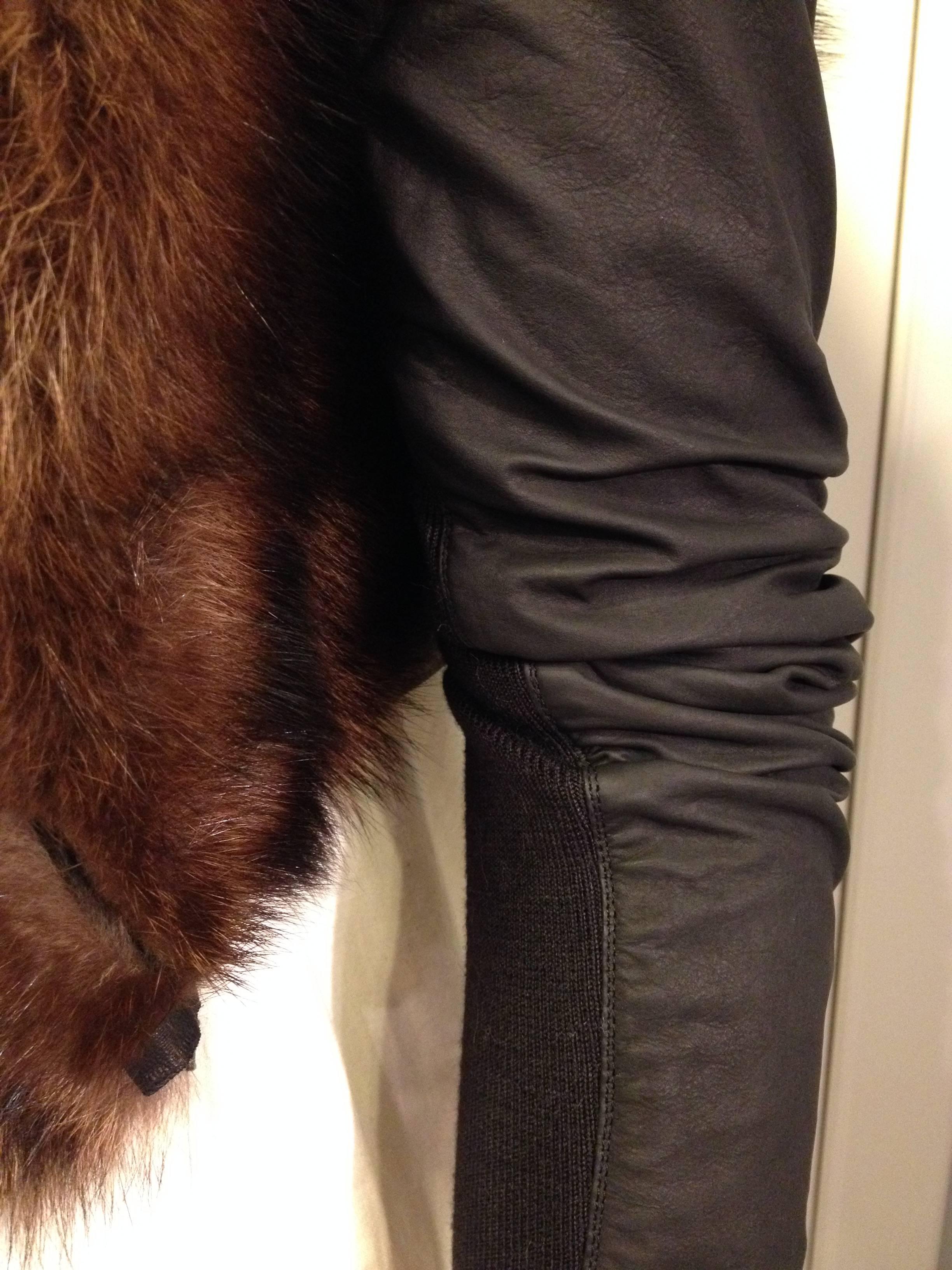 Rick Owens Brown Fishercat Fur Wrap Jacket 2