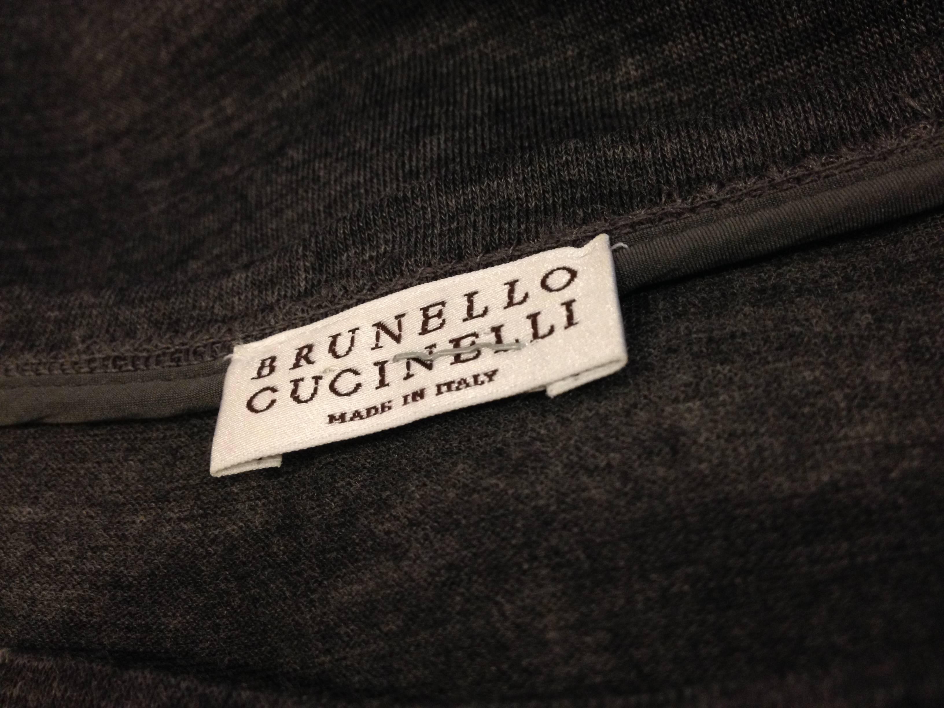 Brunello Cucinelli Charcoal Grey Knit Dress 3