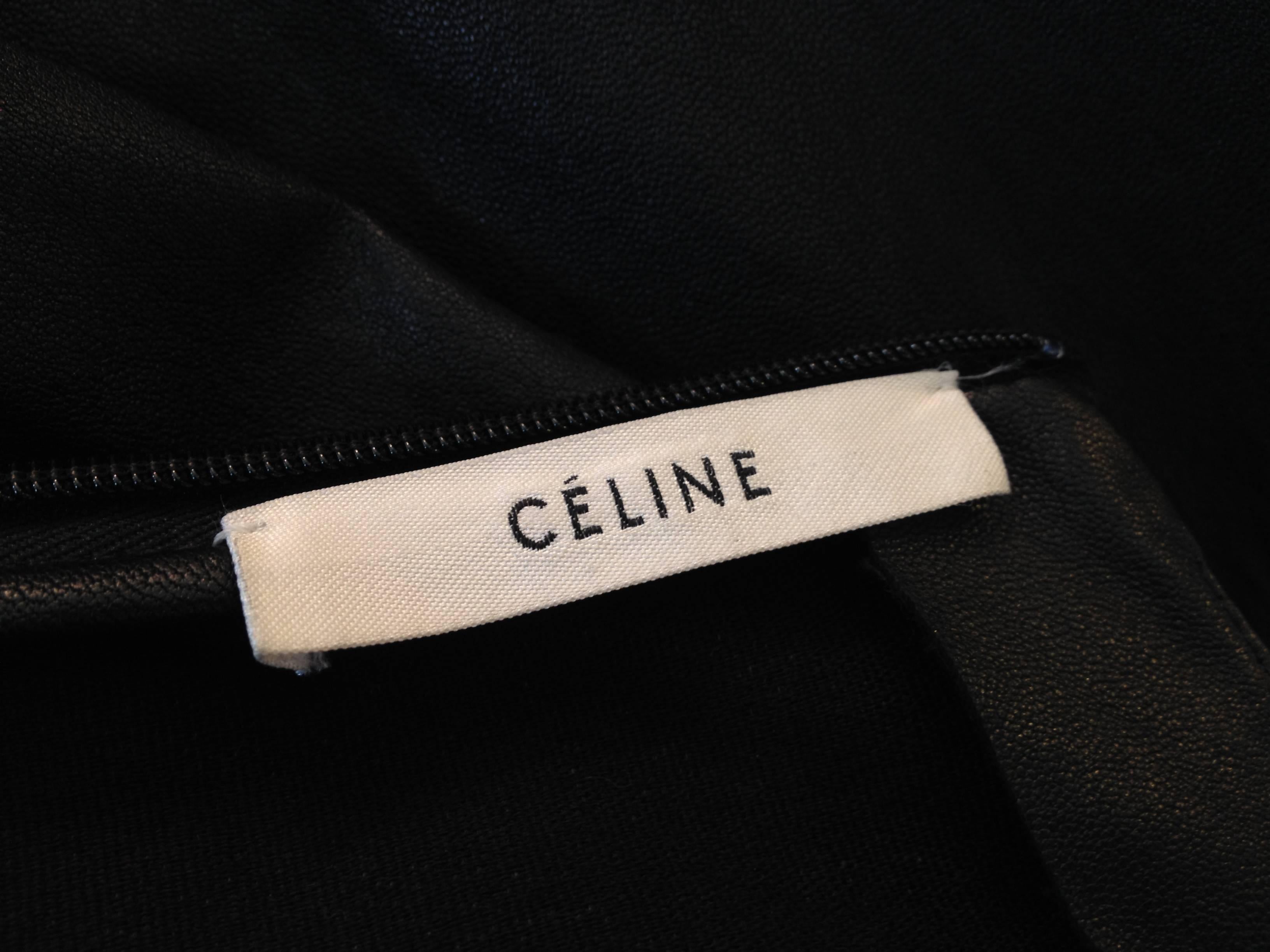 Celine Black Leather T-Shirt 1