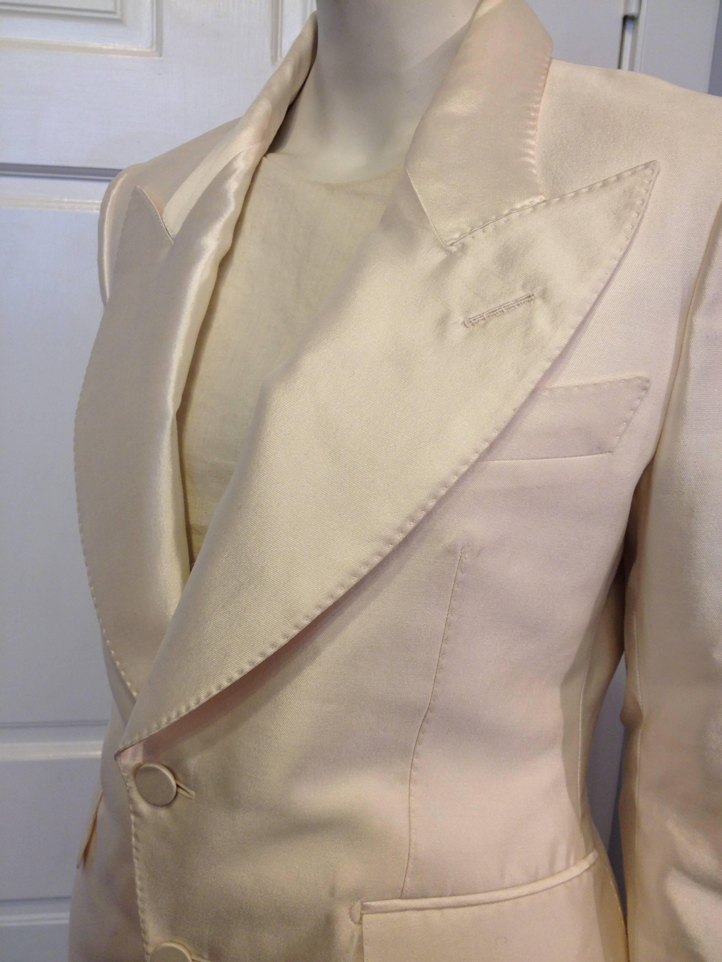 Tom Ford Ivory Two Button Blazer In New Condition In San Francisco, CA