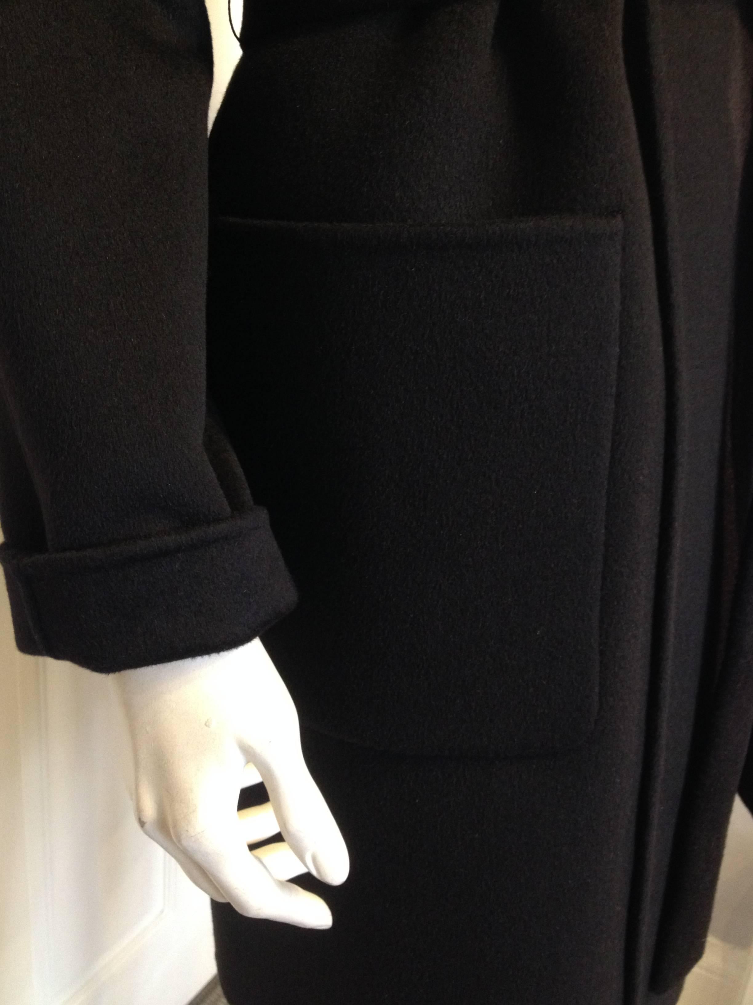 Michael Kors Black Belted Wool Coat 2