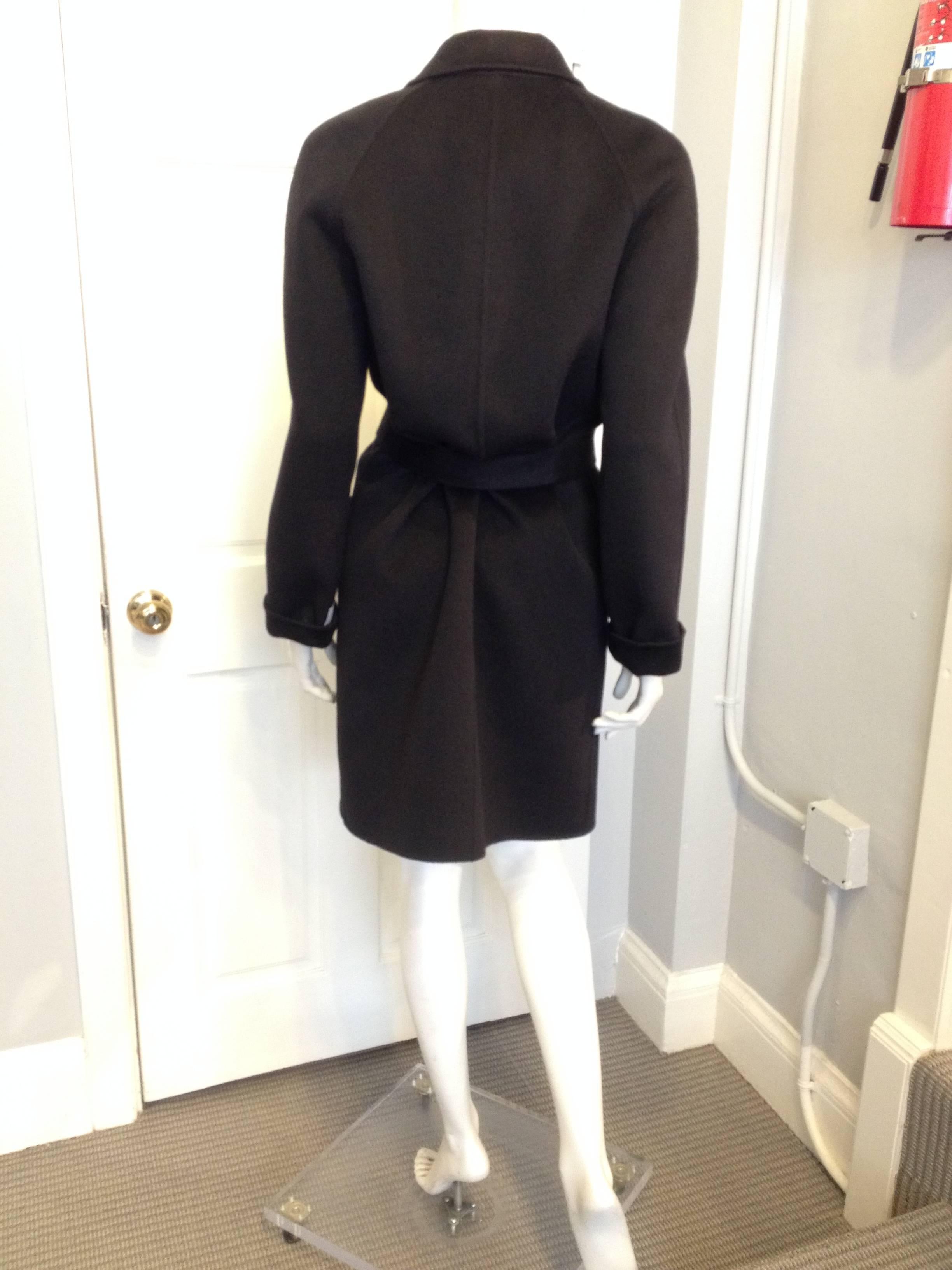 Michael Kors Black Belted Wool Coat In New Condition In San Francisco, CA
