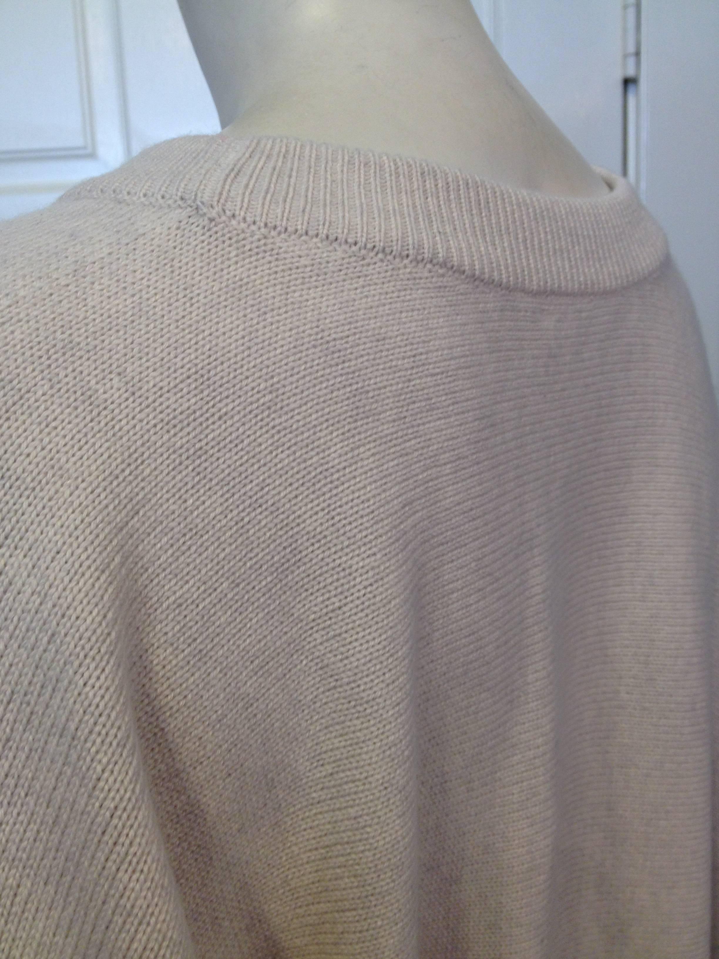 Hermes Cream Knit Batwing Tunic Top For Sale 1