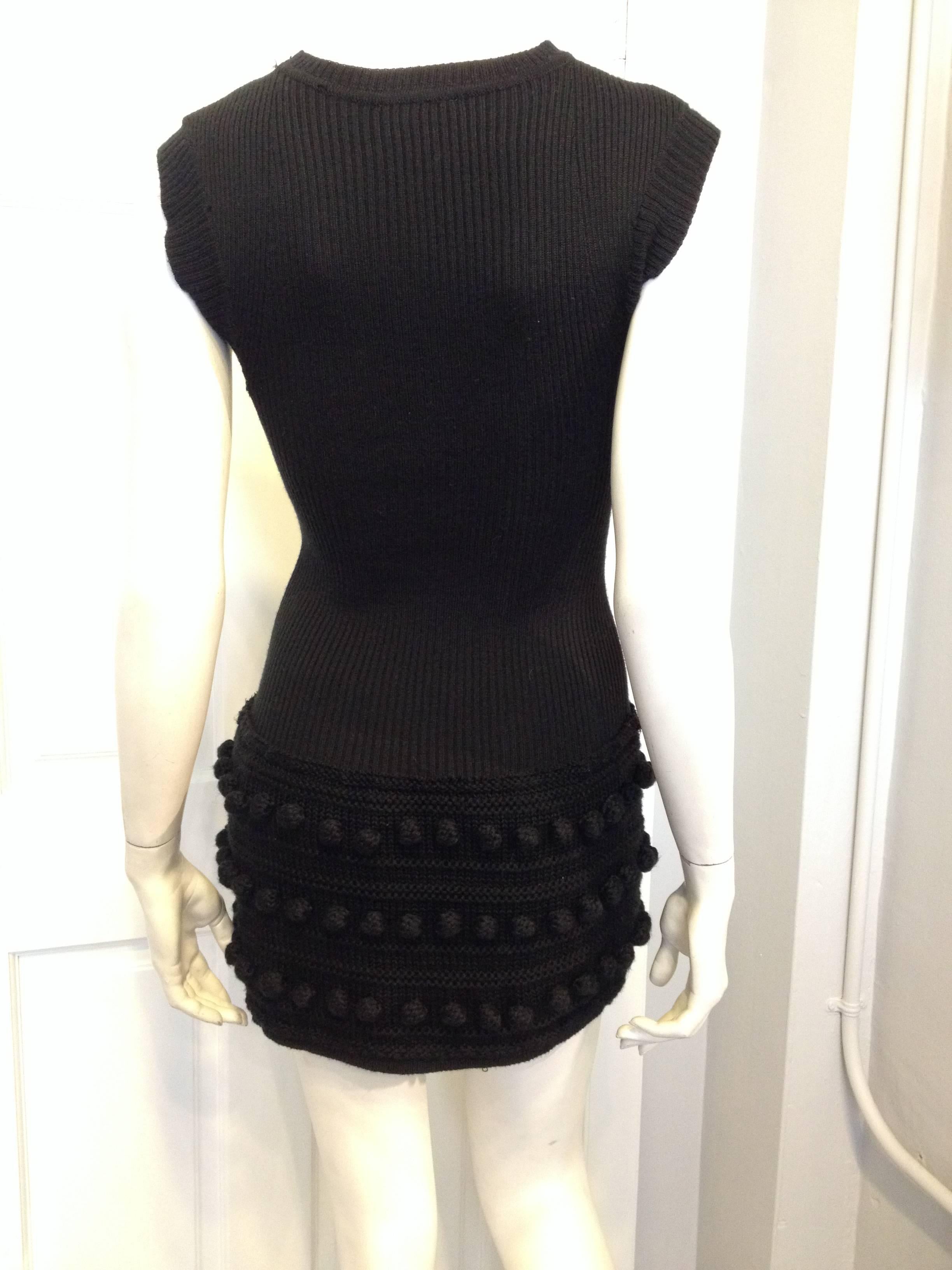 Lanvin Black Knit Mini Dress In Excellent Condition In San Francisco, CA