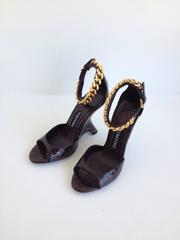 Tom Ford Brown Crocodile Wedges