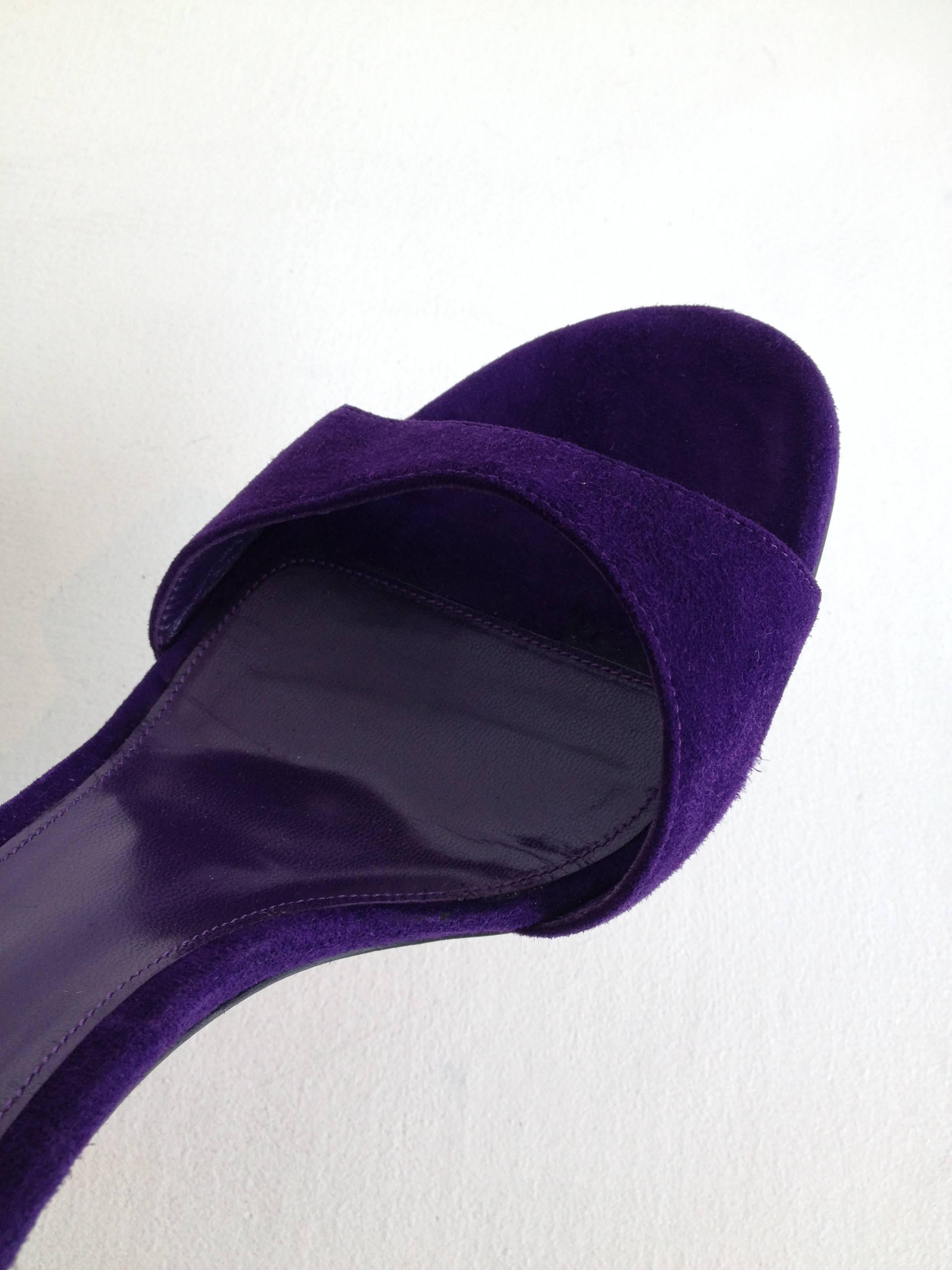 Gianvito Rossi Purple Suede Sandals 1