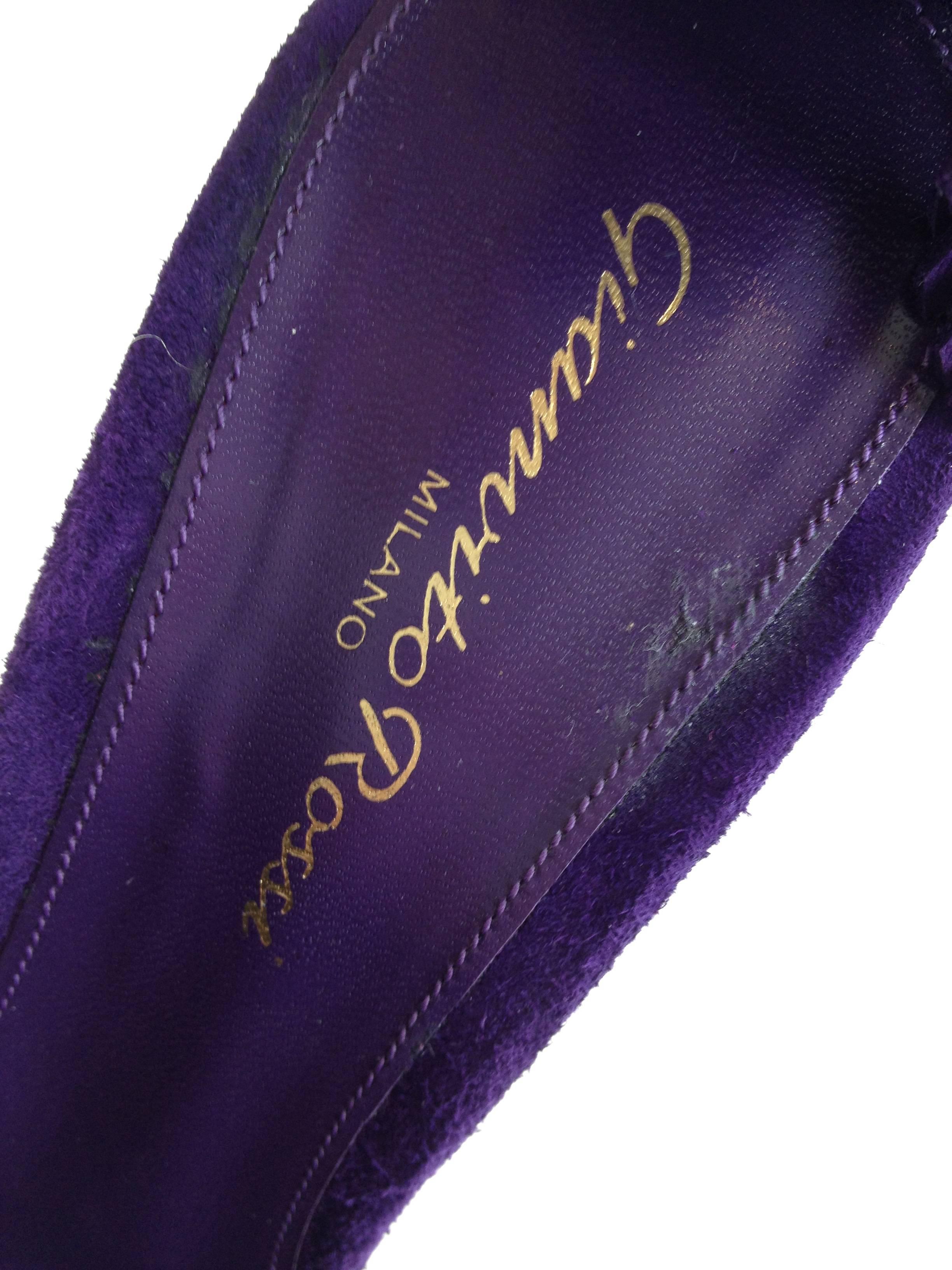 Gianvito Rossi Purple Suede Sandals 4