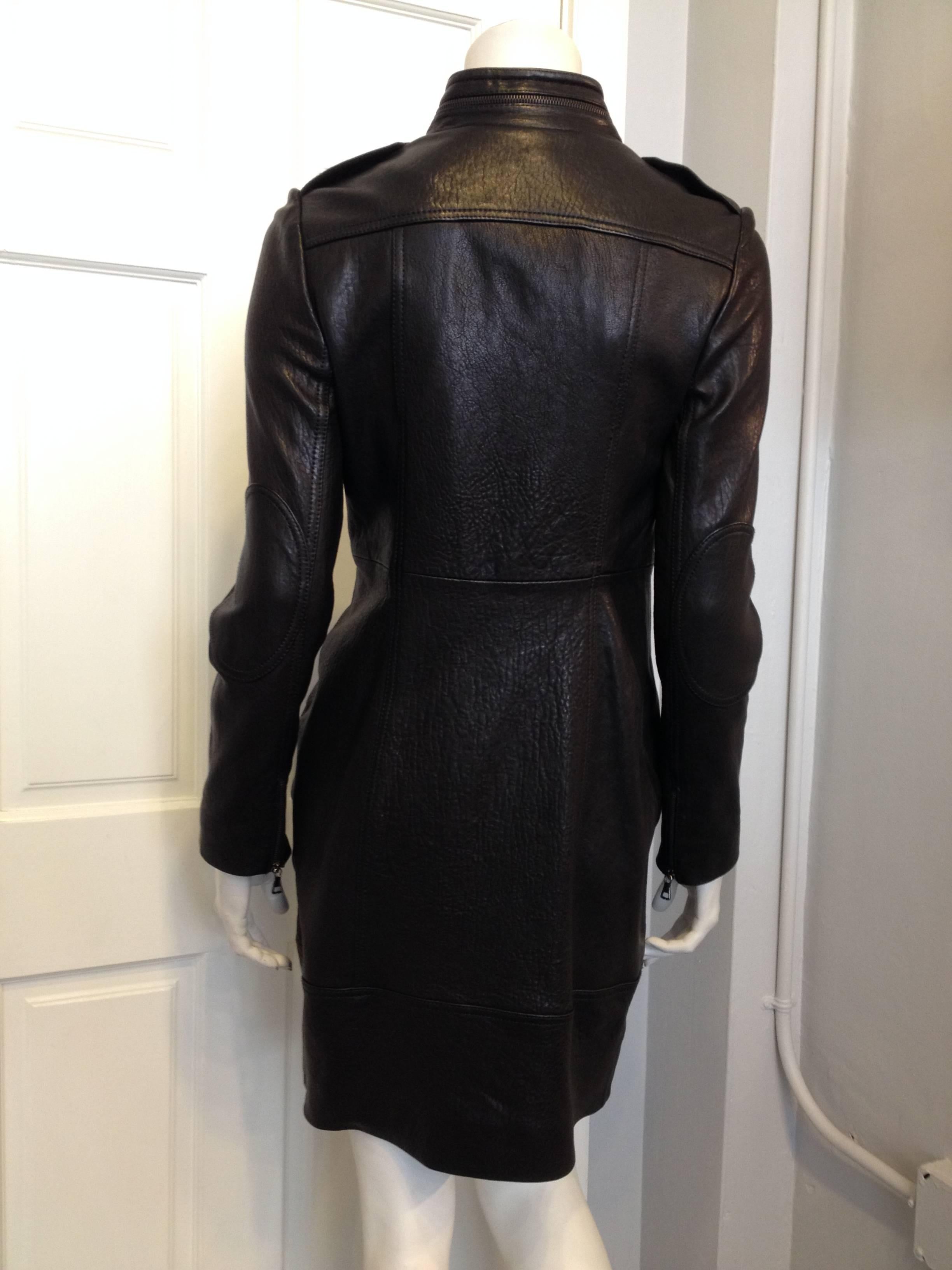 Proenza Schouler Black Leather Motorcycle Coat In Excellent Condition In San Francisco, CA