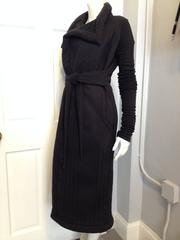Rick Owens Black Quilted Blanket Coat