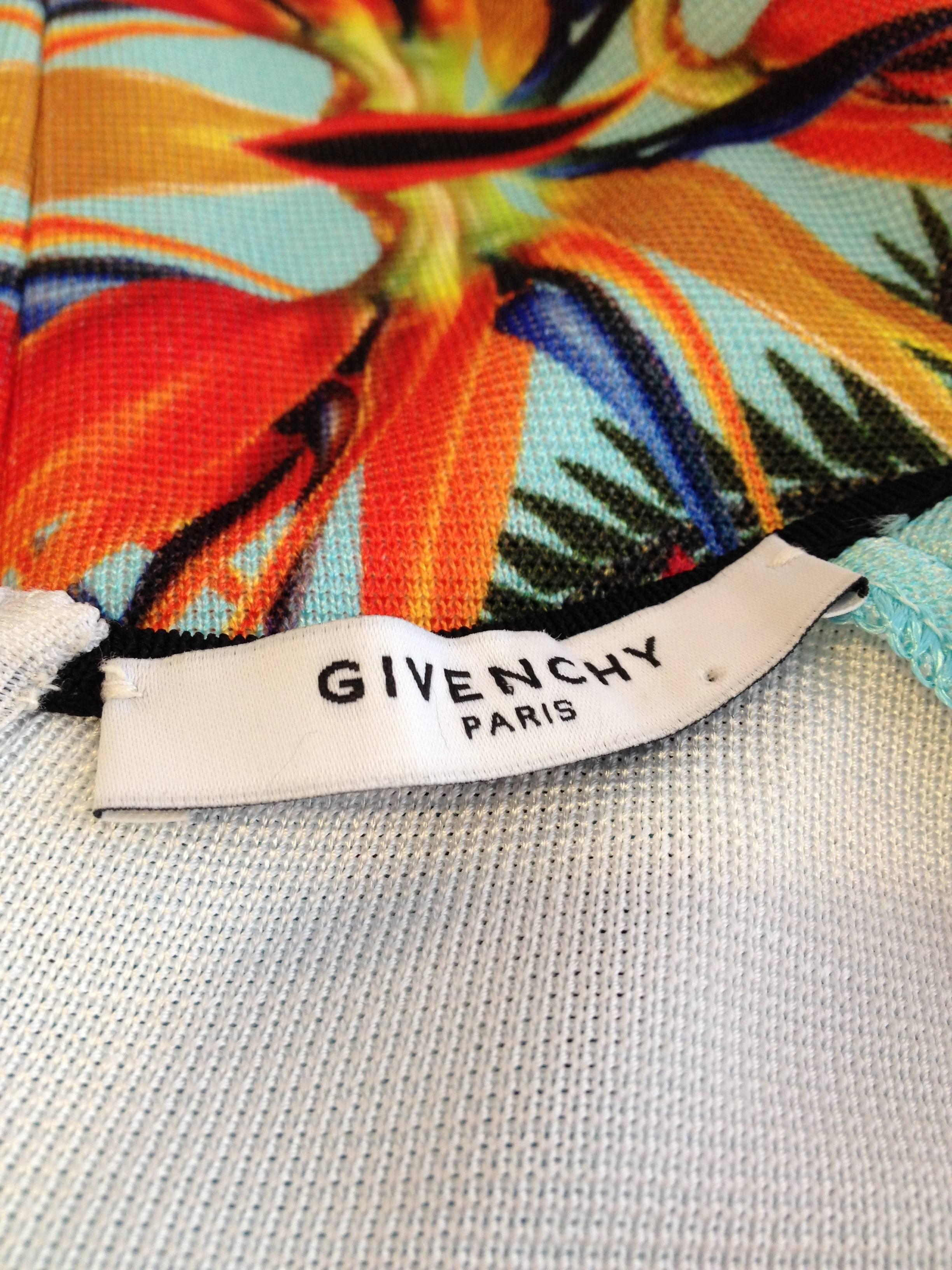 Givenchy Aqua Floral Knit Dress 5