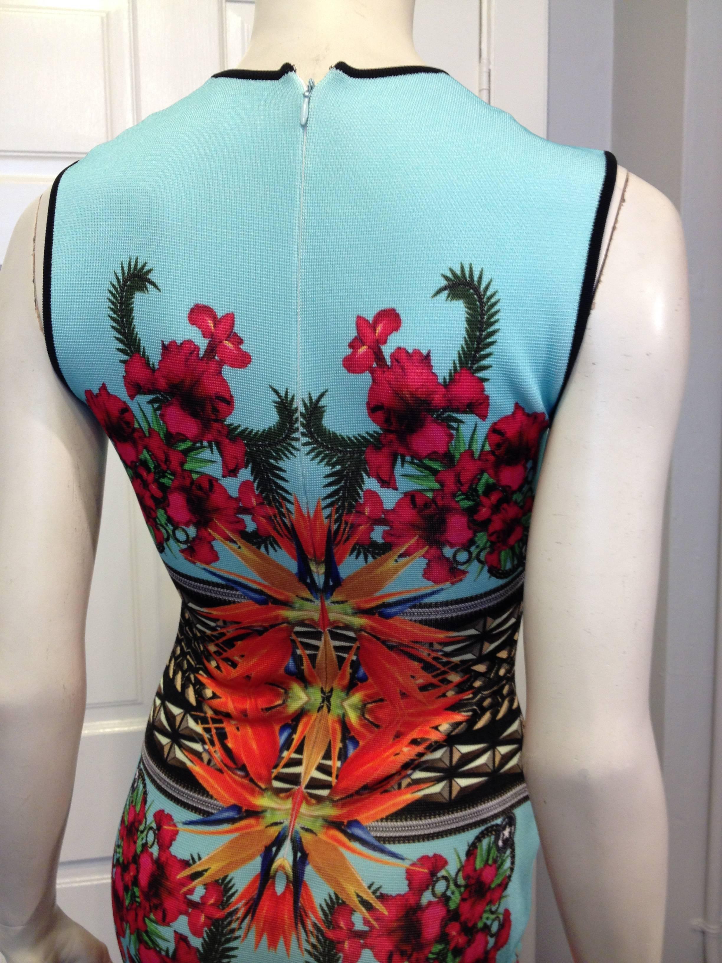 Givenchy Aqua Floral Knit Dress 1