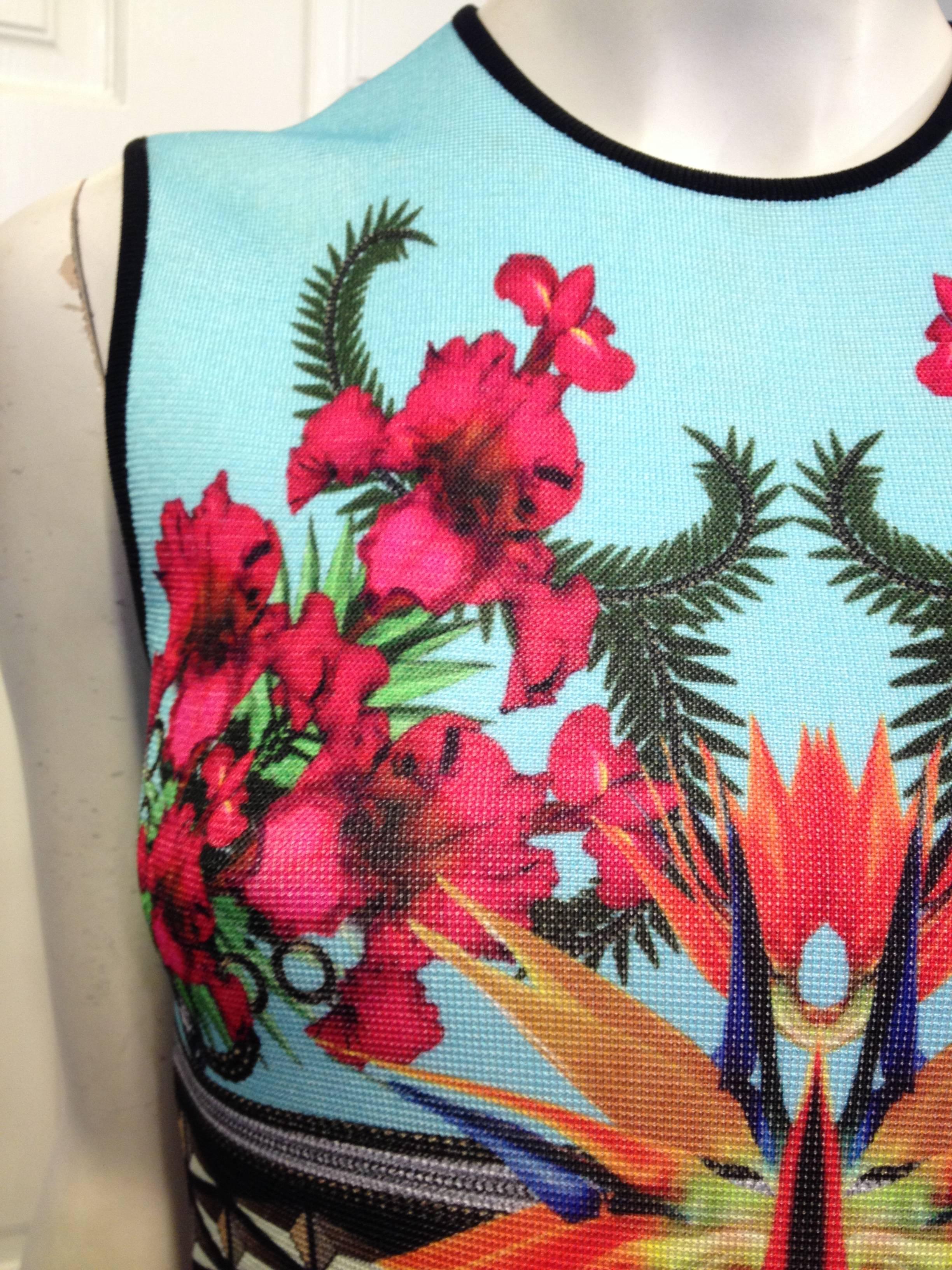 Givenchy Aqua Floral Knit Dress 2