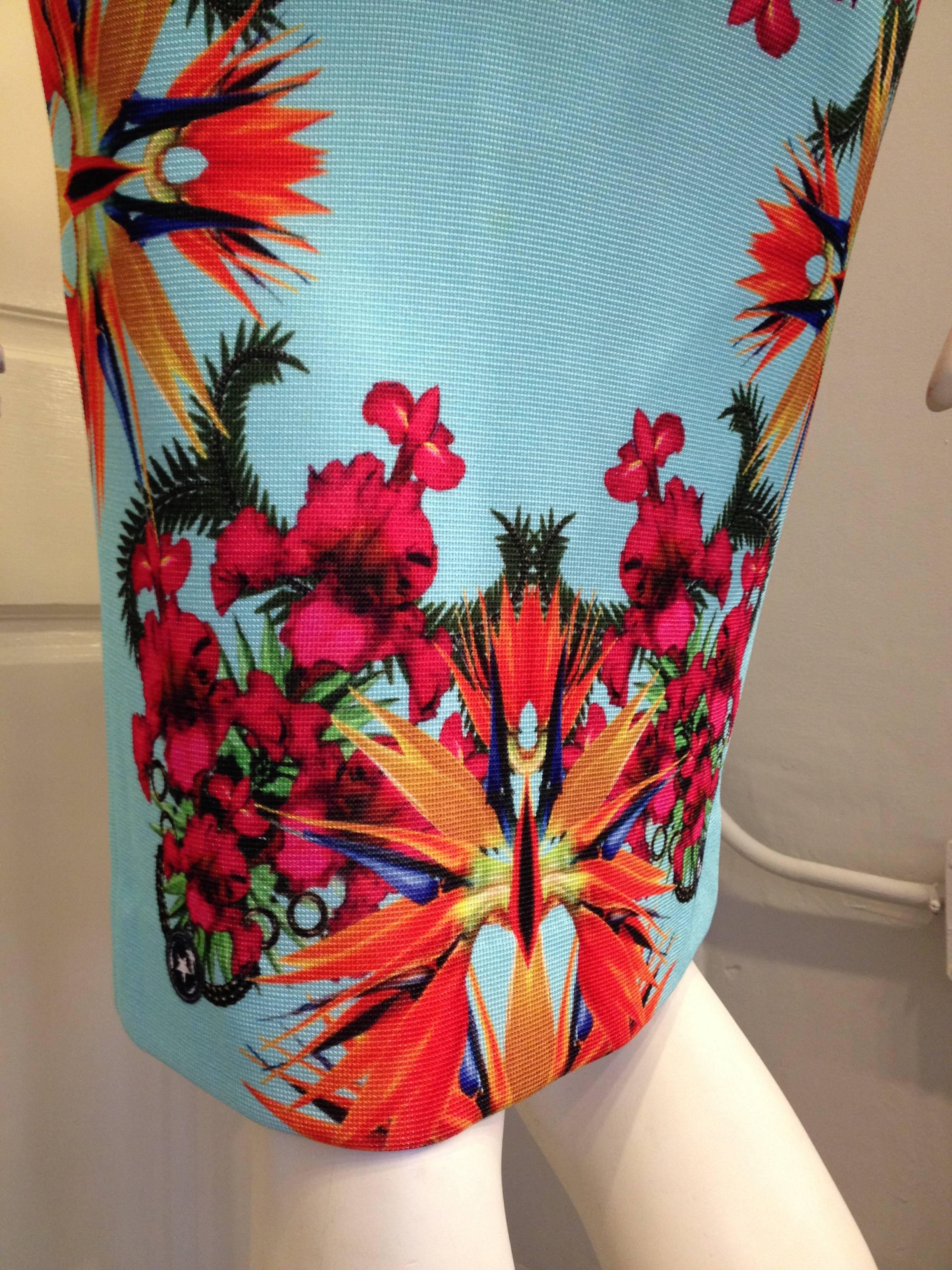 Givenchy Aqua Floral Knit Dress 3