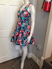 Elle Sasson Pink and Green Flamingo Dress