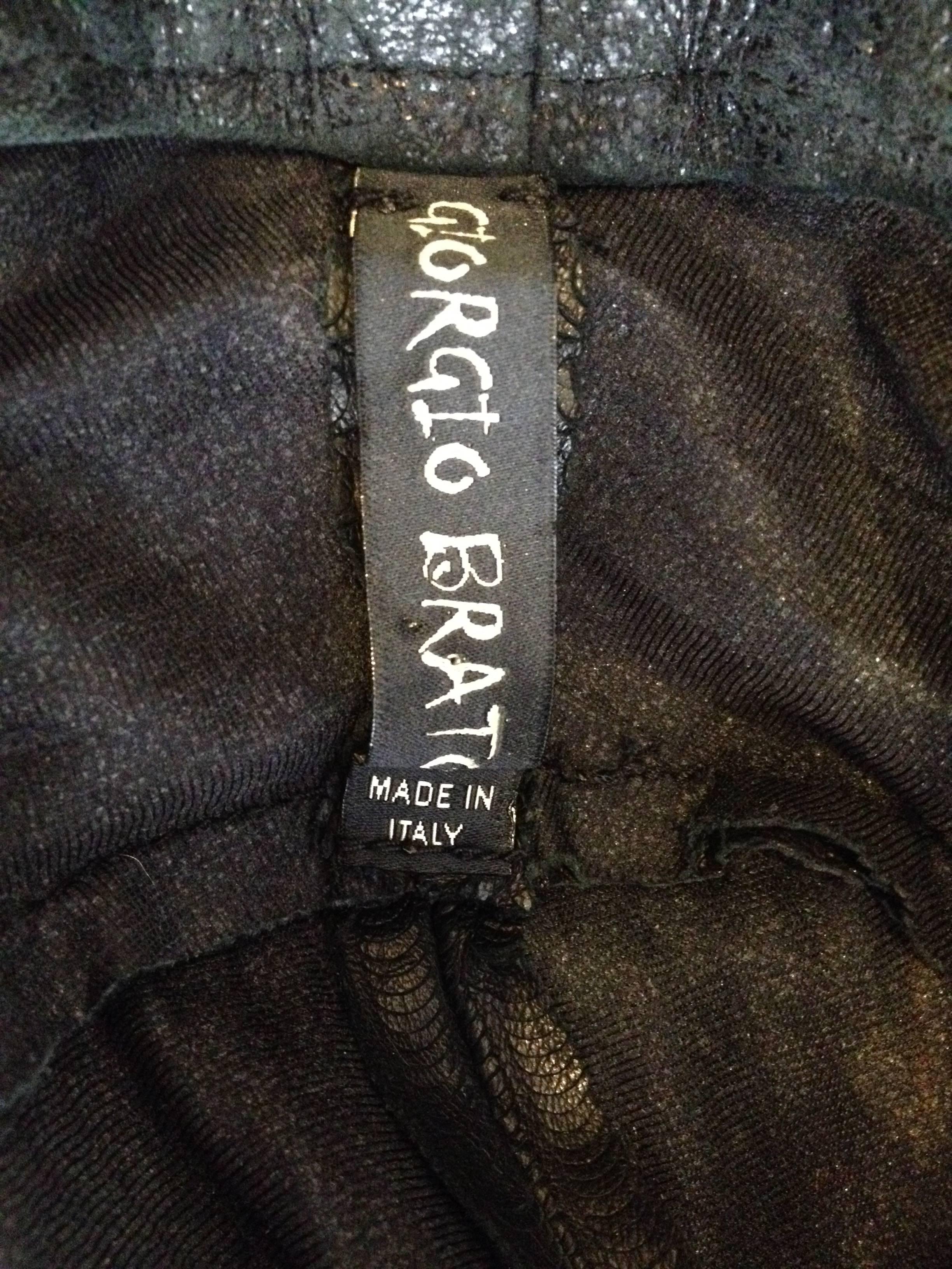 Giorgio Brato Black Leather Laser Cut Jacket 6