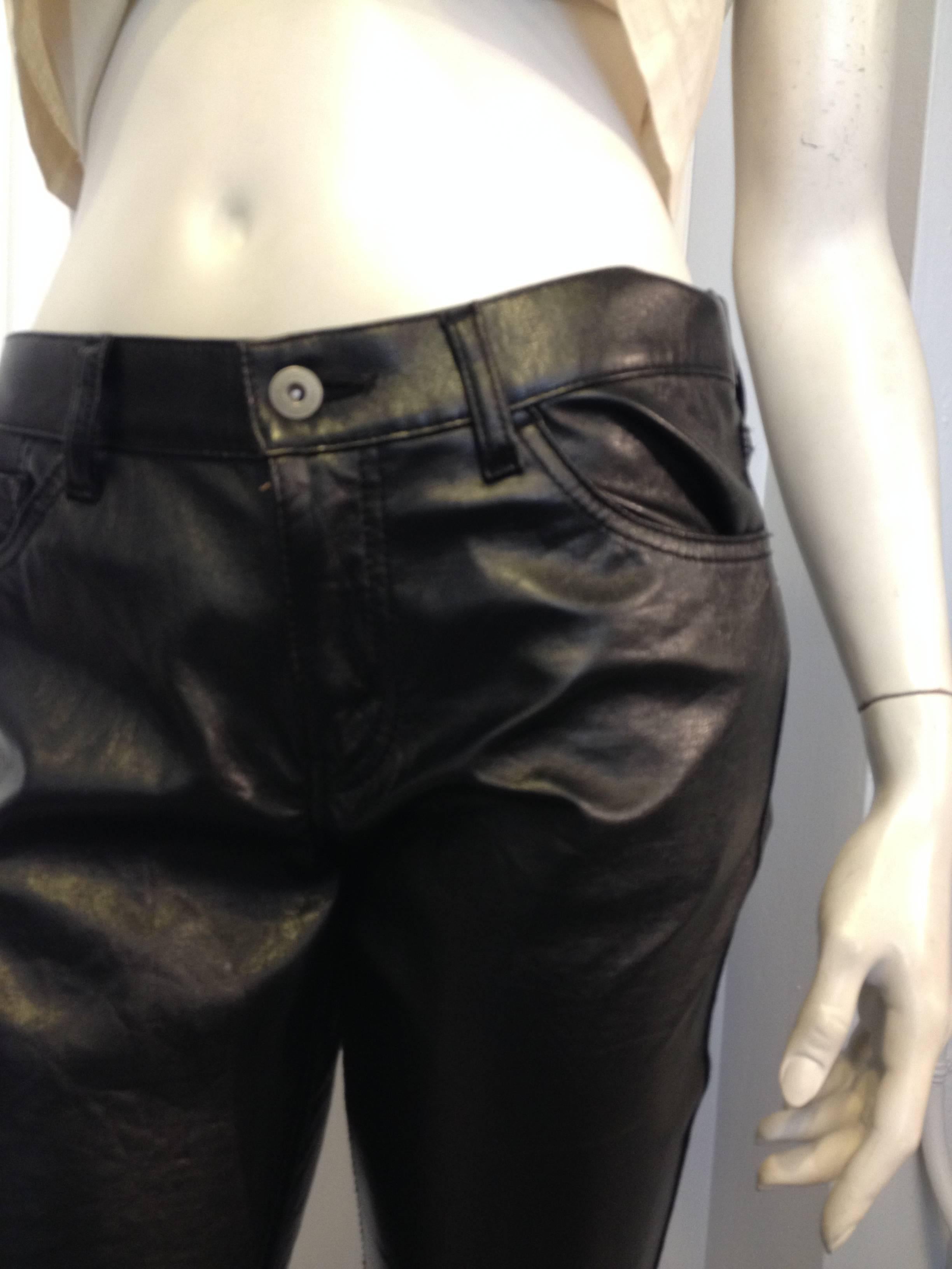 Women's Junya Watanabe Black Resin-Coated Jeans